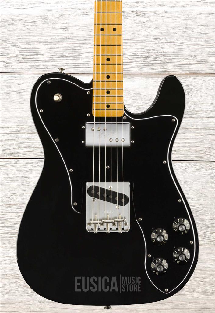 Fender Vintera '70s, Custom Telecaster, Black, Guitarra Eléctrica con gig bag