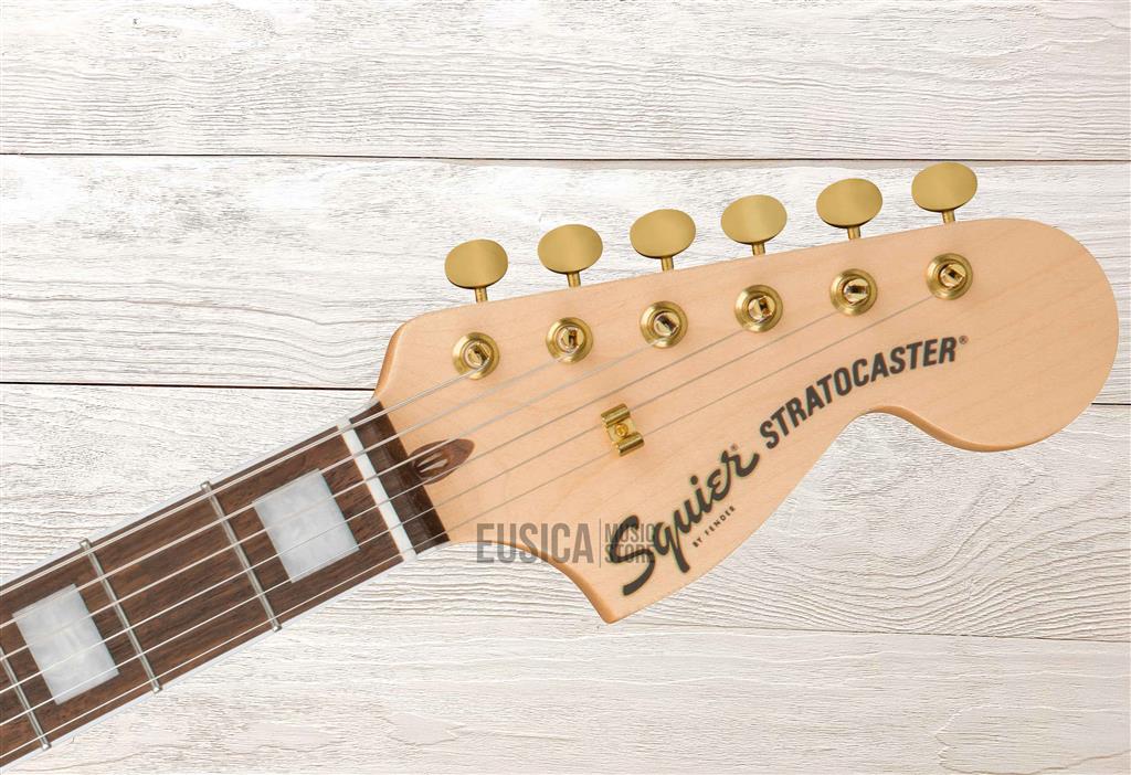 Squier 40th Anniversary, Stratocaster, Gold Edition, Sienna Sunburst, Guitarra Eléctrica
