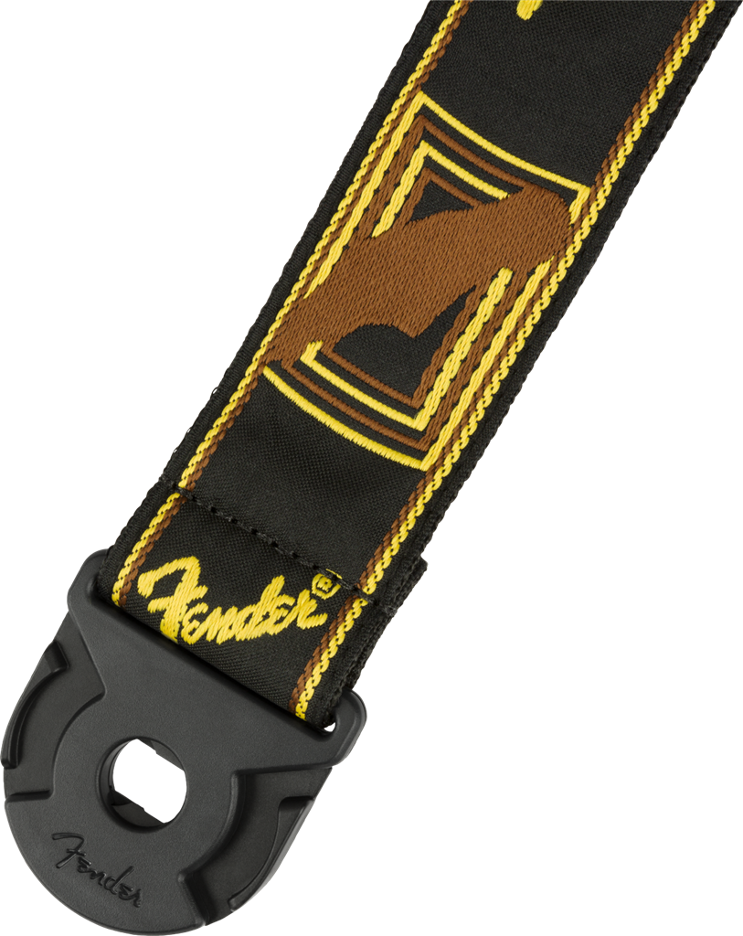 Fender Quick Grip Locking End Strap, Black, Yellow and Brown, 2", Tahalí