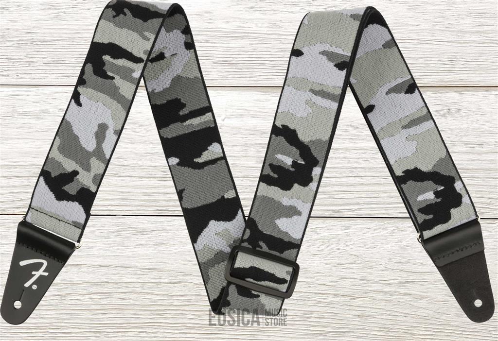 Fender WeighLess 2" Gray Camo Strap, Winter Camo, Tahalí