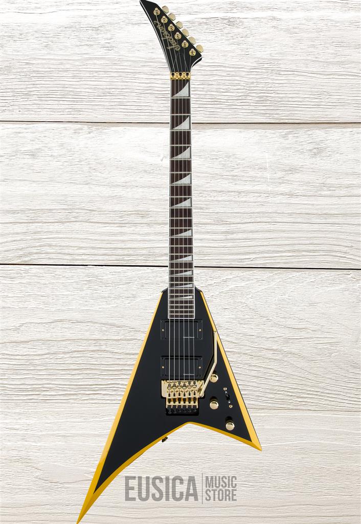 Jackson X Series Rhoads RRX24, Negro con Yellow Bevels, Guitarra Eléctrica