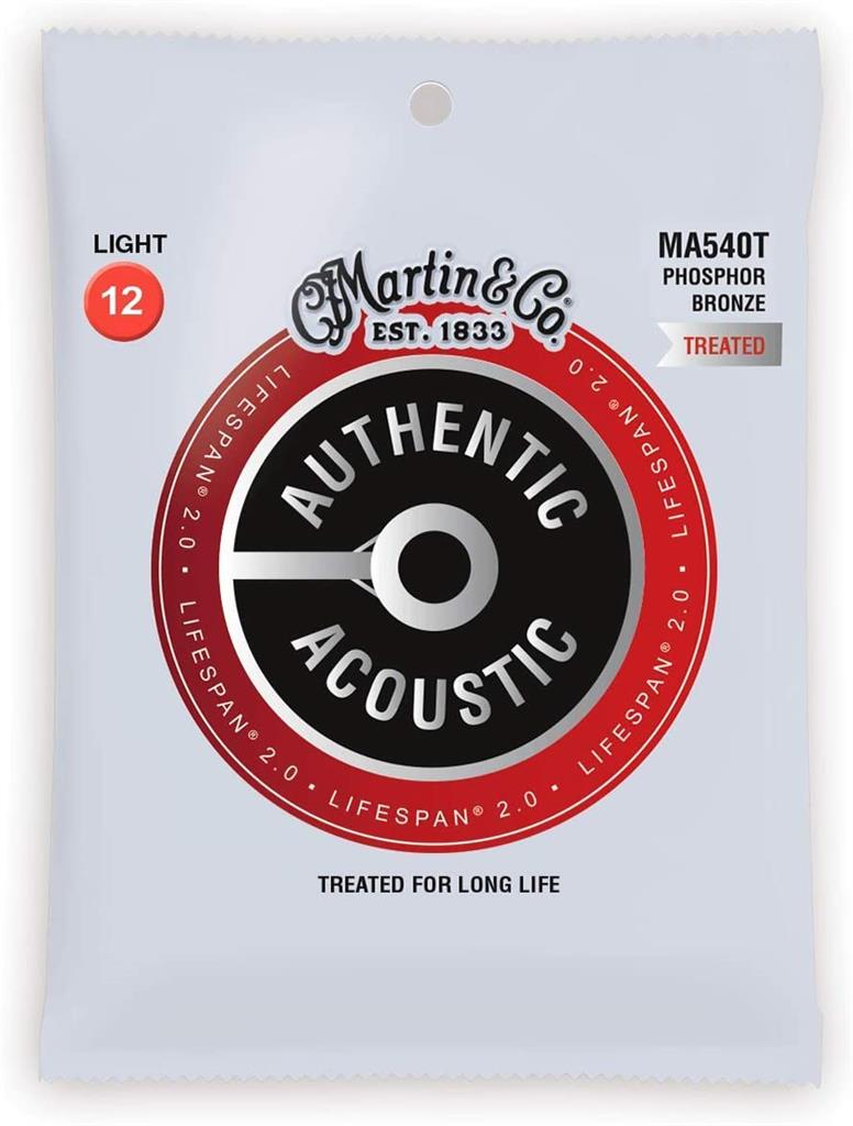 Martin cuerdas para Guitarra Acustica  Authentic Treated, Light, 92/8
