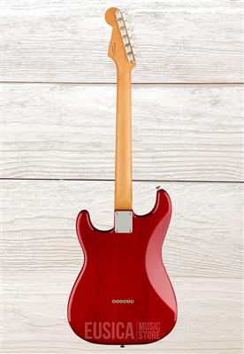 Fender Noventa, Stratocaster, Crimson Red Transparent, Guitarra Eléctrica con gig bag