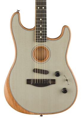 Fender American Acoustasonic Strat, Transparent Sonic Blue, Guitarra Electroacústica con Gig bag
