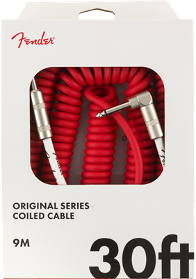 Fender Original Series Coil, Straight-Angle, Fiesta Red, Cable de 30'