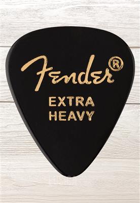 Fender Classic Celluloid, Black, 351 Shape, Extra Heavy, 12 Count, plumilla