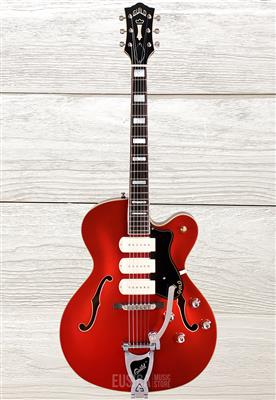 Guild X-350 Stratford Hollowbody, Scarlet Red Newark, Guitarra Eléctrica