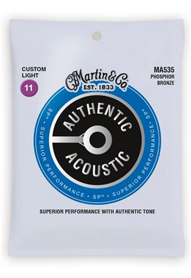 Martin MA535-25, Paquete de cuerdas para guitarra acústica, 25, Authentic Custom Light