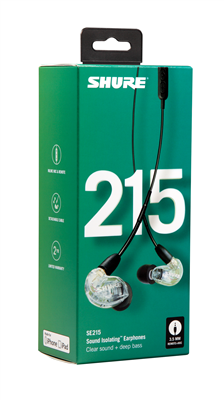 Shure SE215-CL-UNI, Auriculares de aislamiento de sonido, Alámbricos