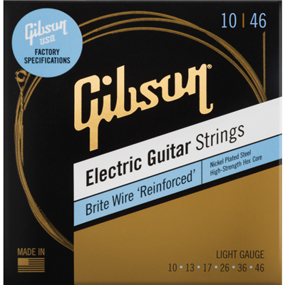 Gibson Cuerdas para Guitarra Eléctrica, Brite Wire 'Reinforced', Light Gauge